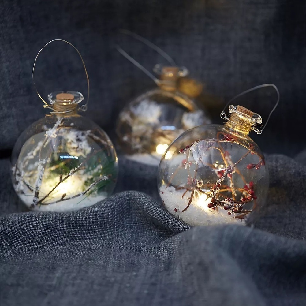 Anthropologie Terrain LED Nature Bauble Ornament NWT